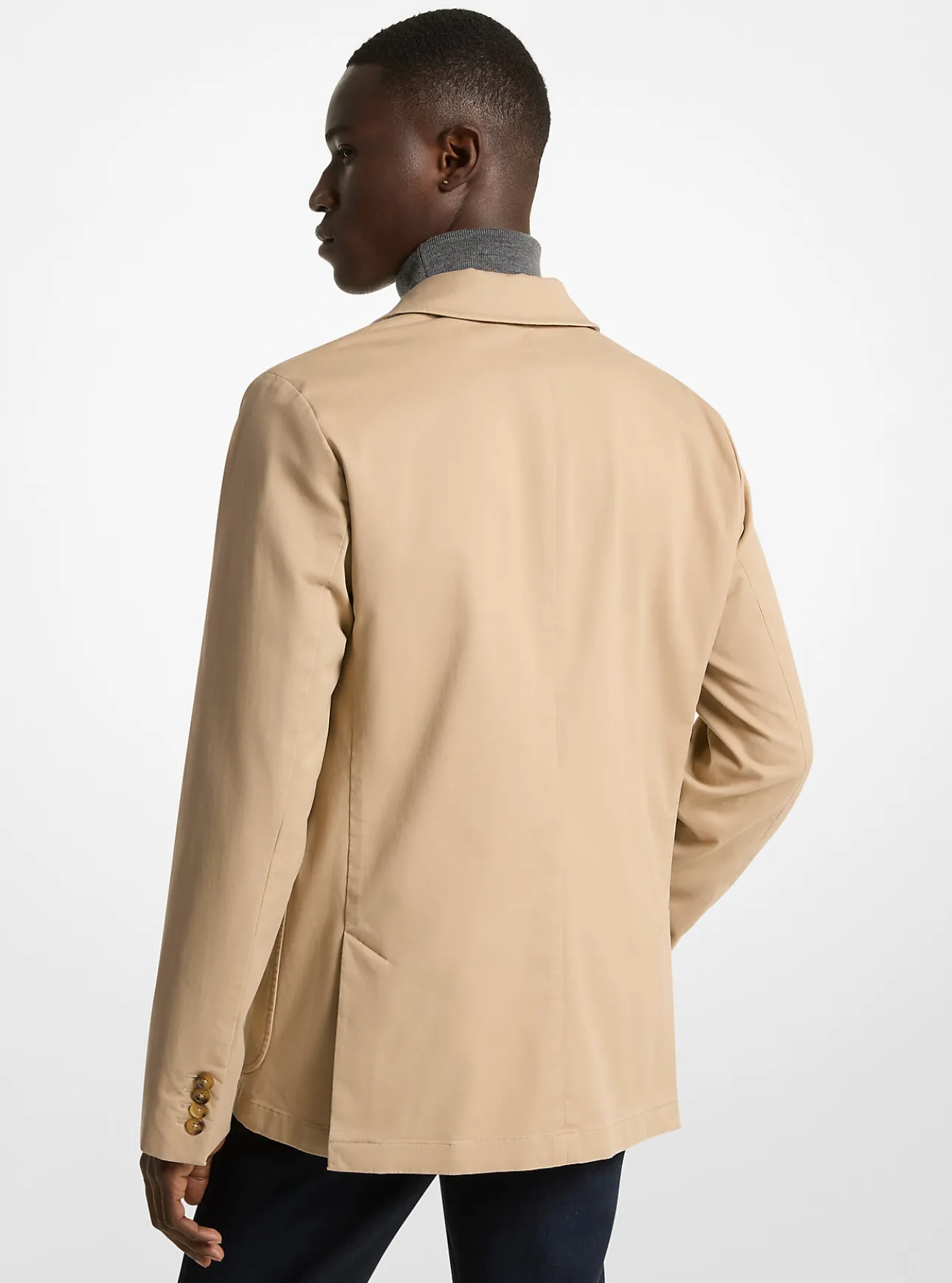 Stretch Cotton Twill Blazer