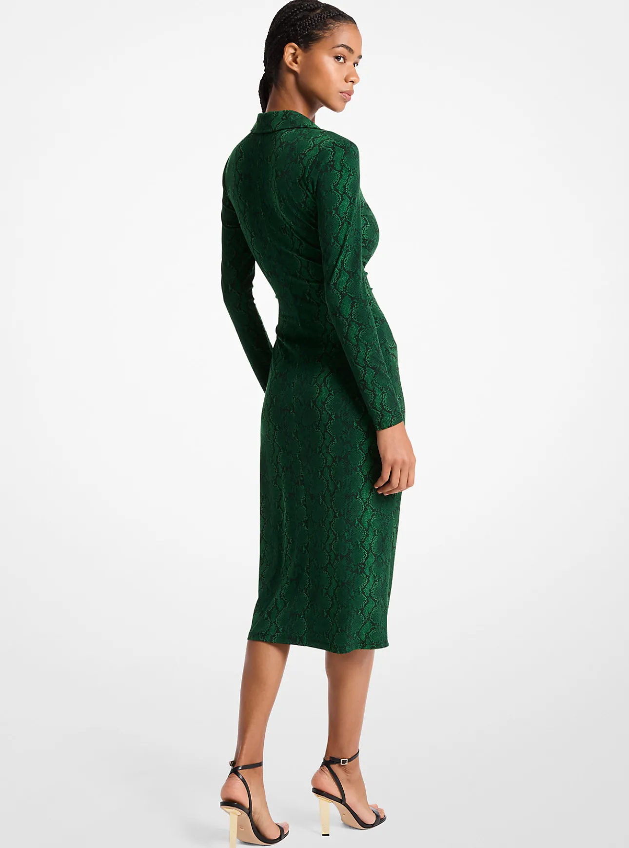 Stretch Matte Jersey Snake Print Dress