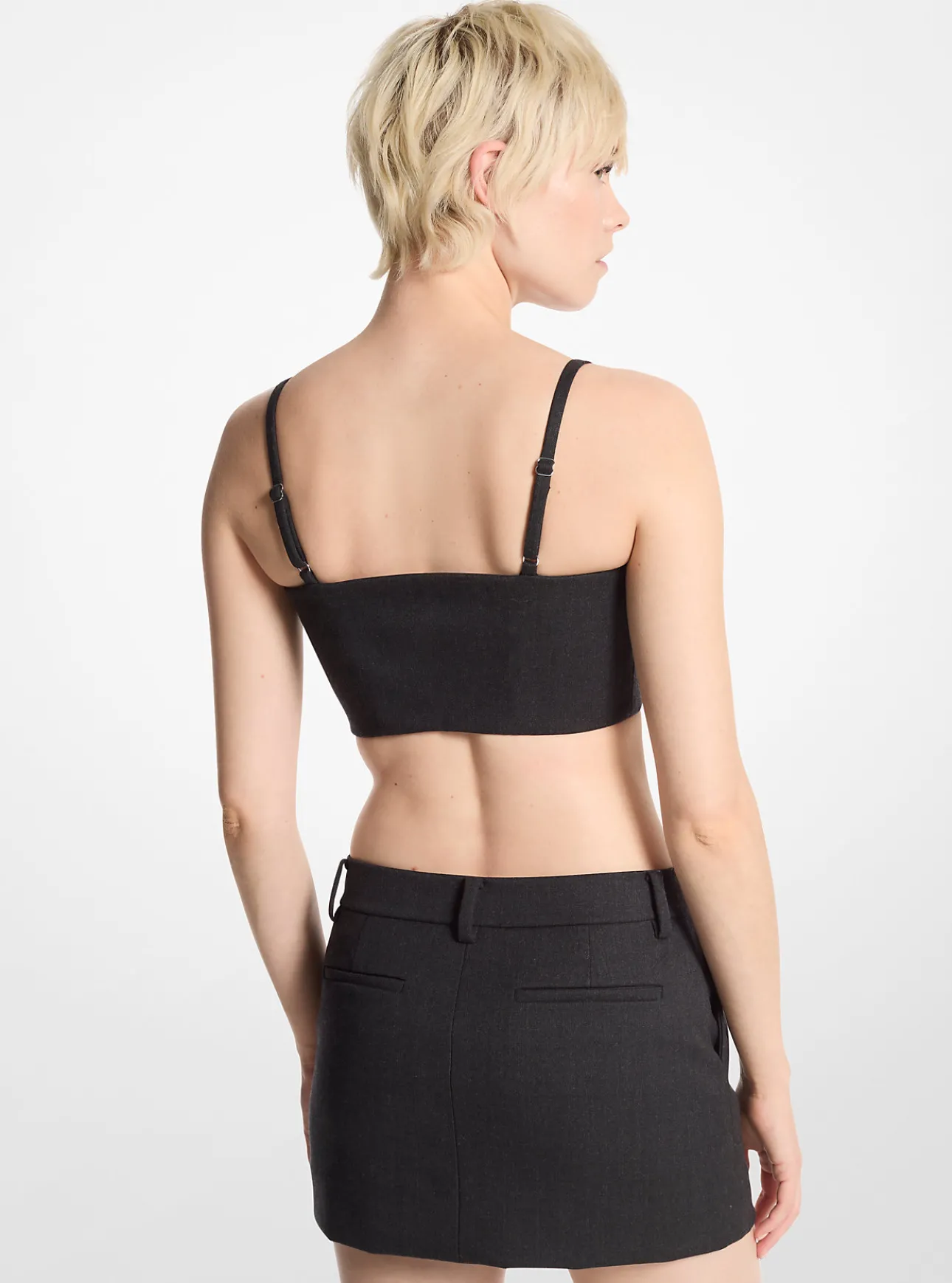 Stretch Wool Blend Bustier Top