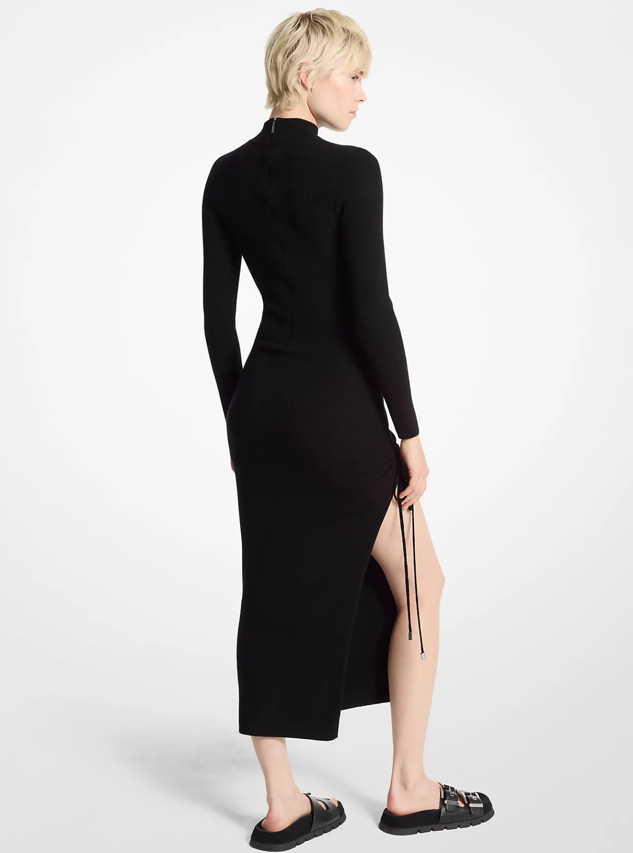 Stretch Wool Ruched Dress