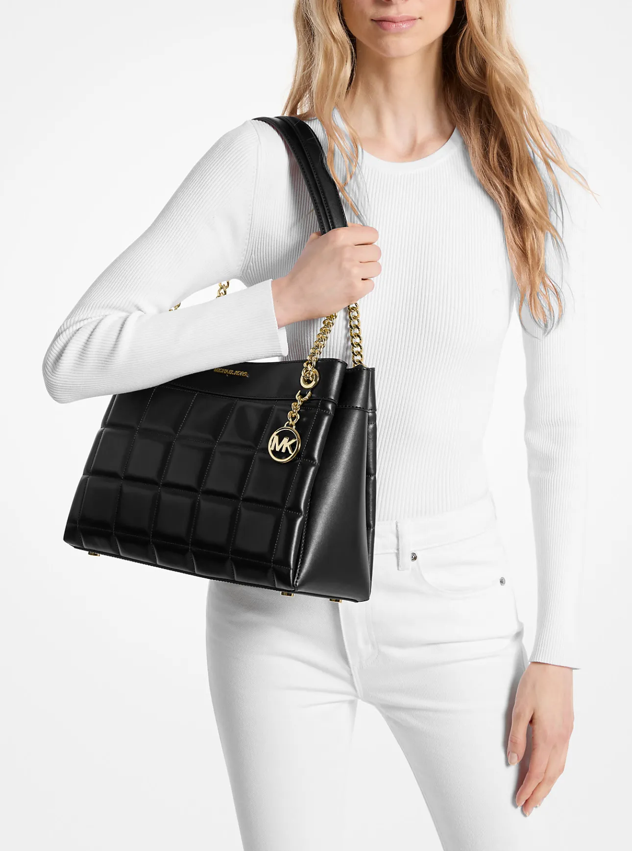 Susan Medium Quilted Leather Tote Bag