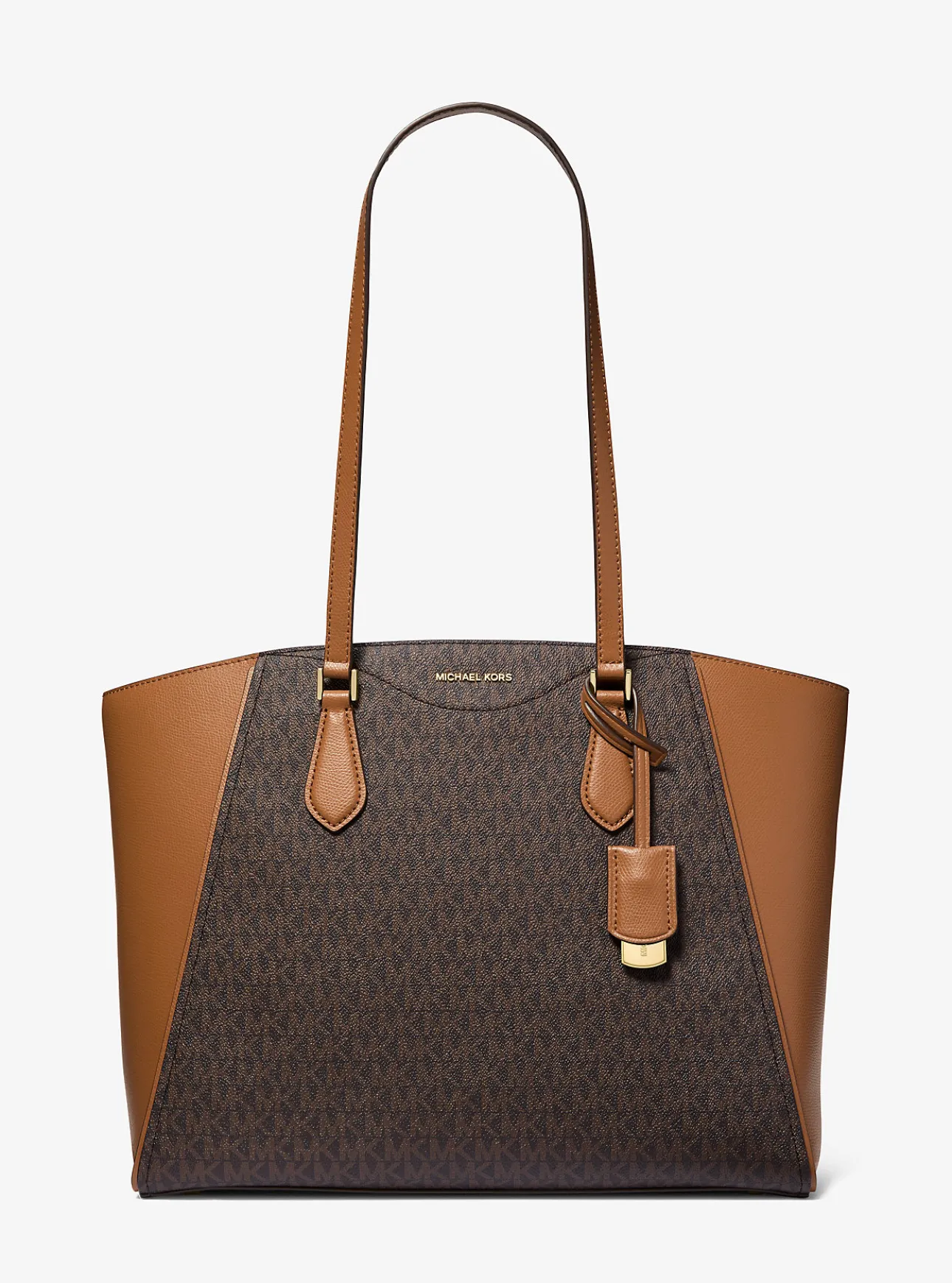 Taryn Large Signature Logo and Leather Tote Bag
