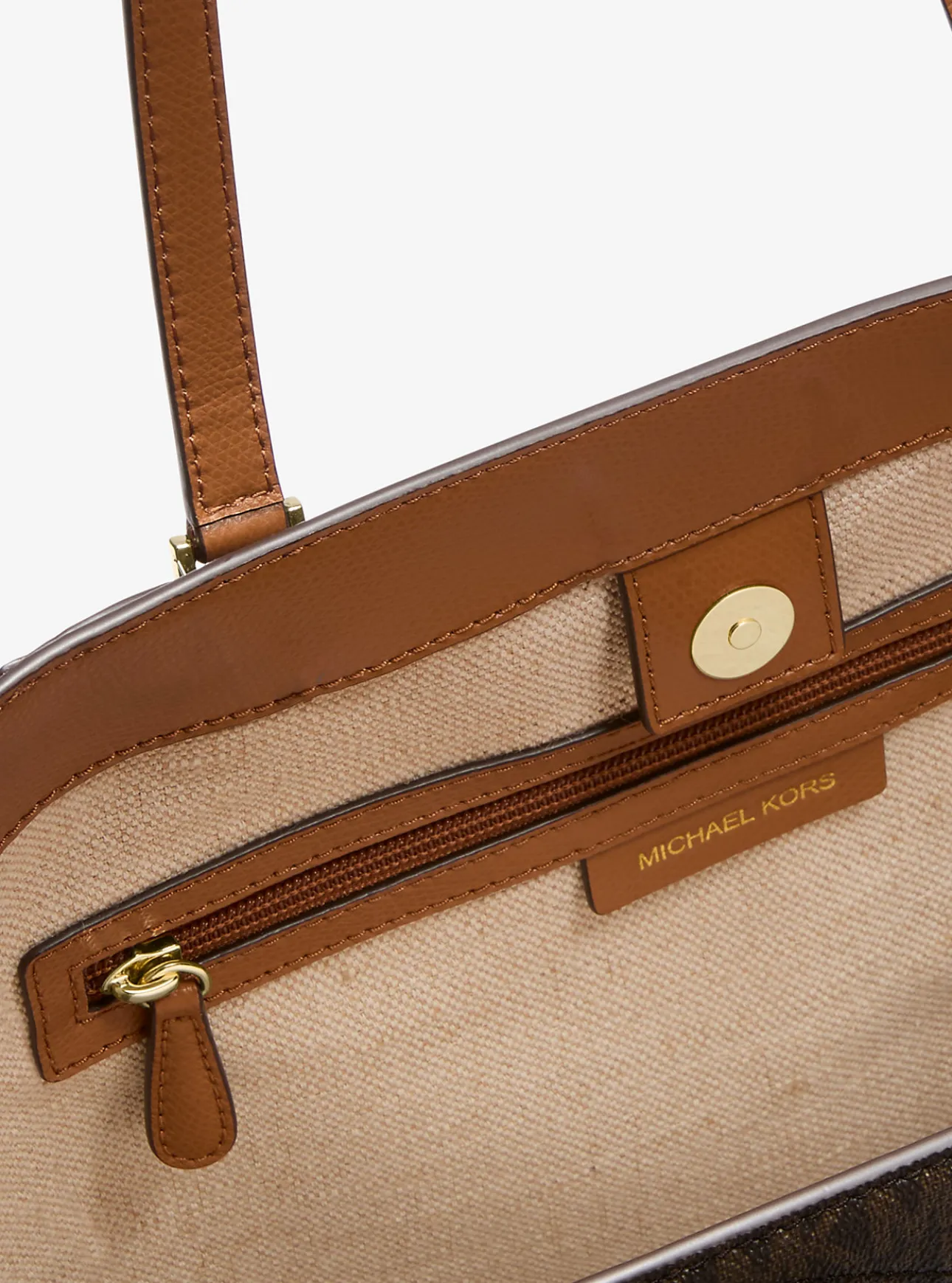 Taryn Large Signature Logo and Leather Tote Bag