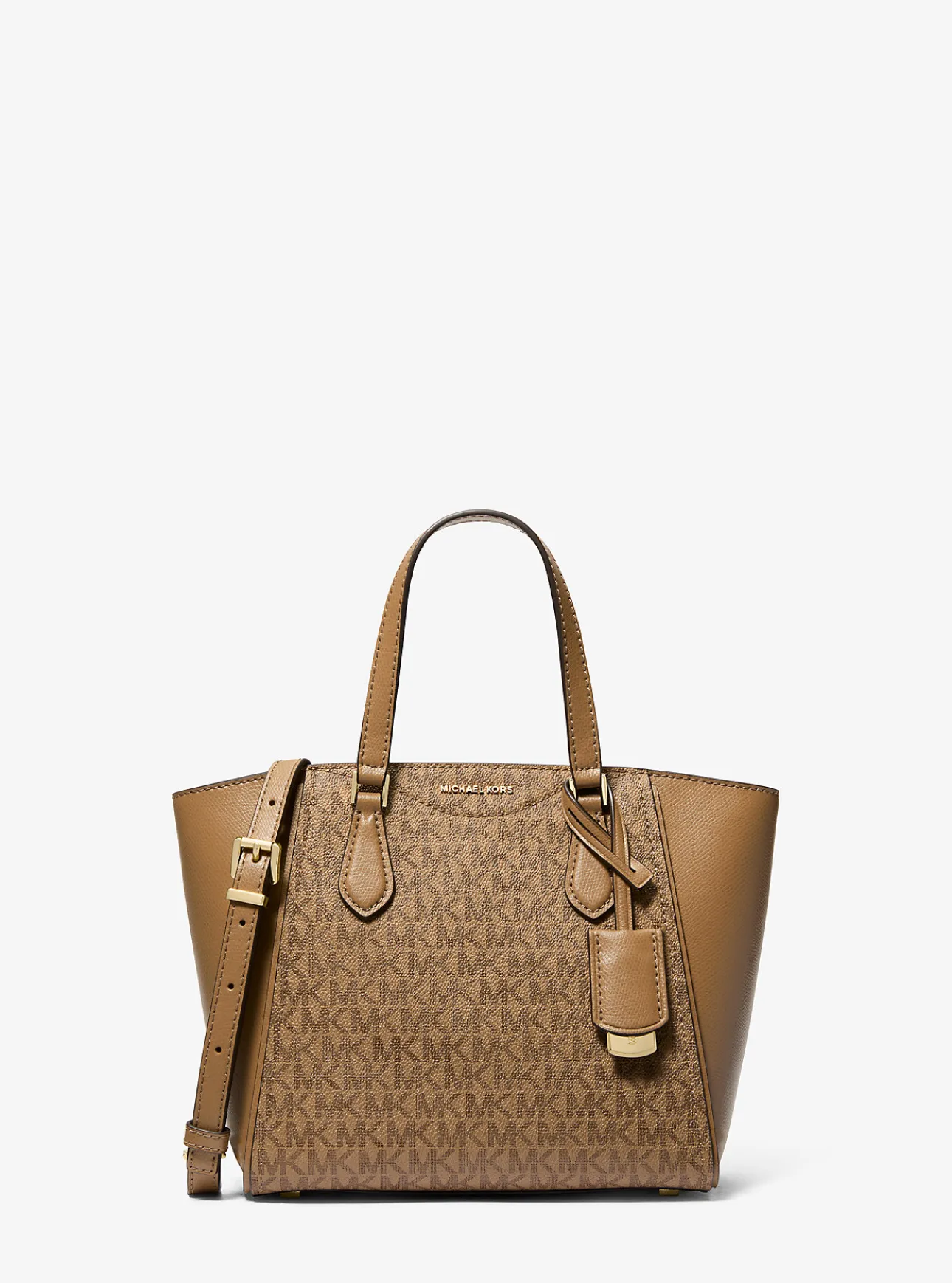 Taryn Small Signature Logo and Leather Convertible Crossbody Bag