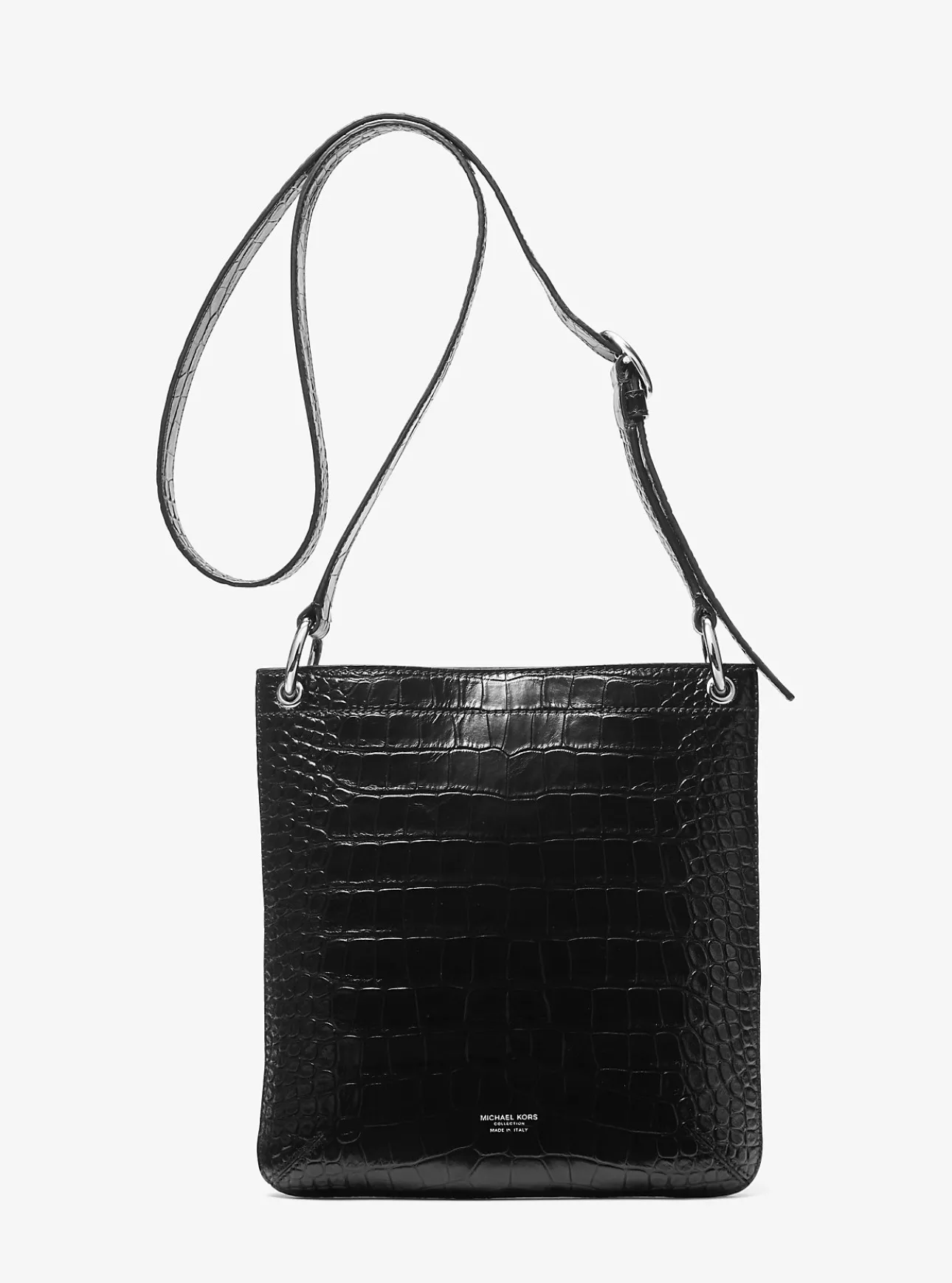 Tate Small Crocodile Embossed Patent Leather Crossbody Bag