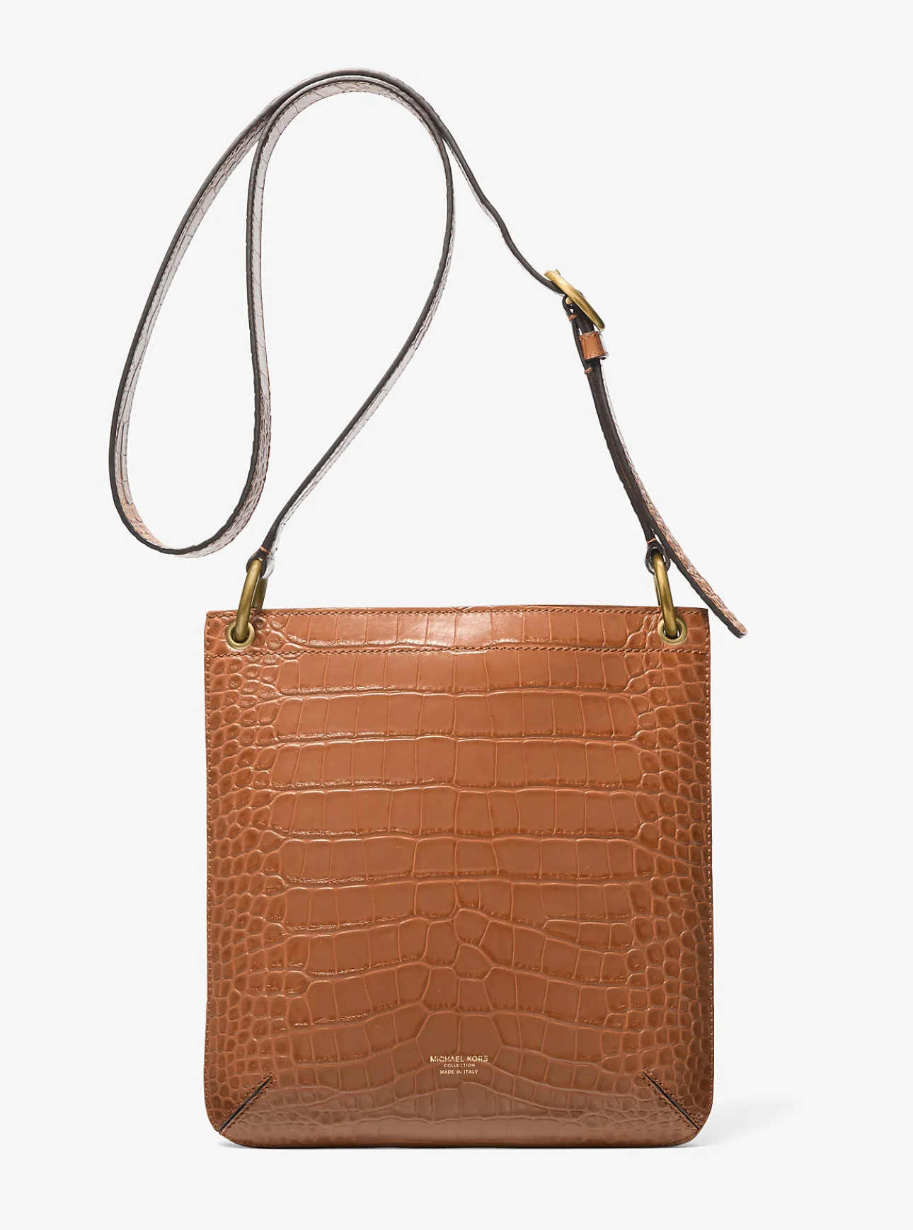Tate Small Crocodile Embossed Patent Leather Crossbody Bag