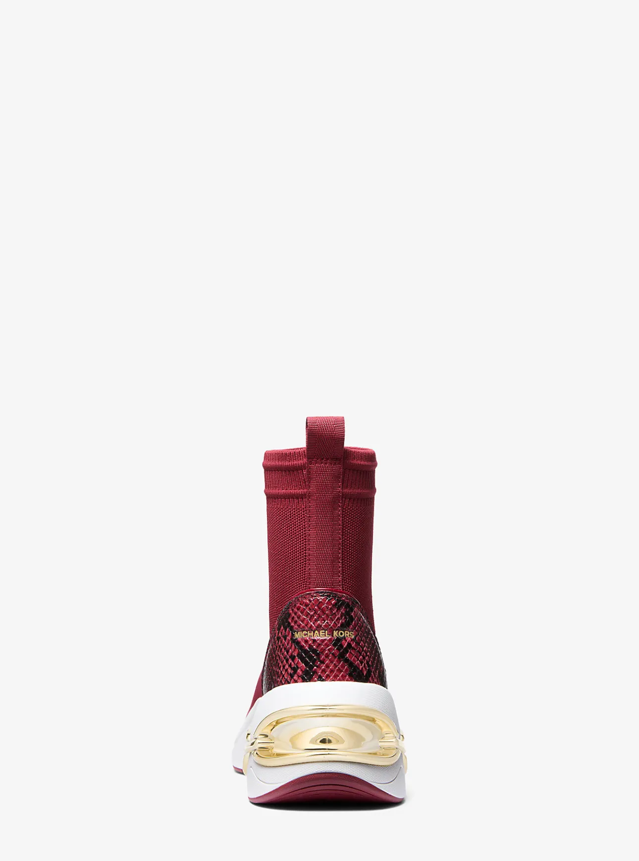 Toni Stretch Knit and Snake Embossed Leather Sock Sneaker