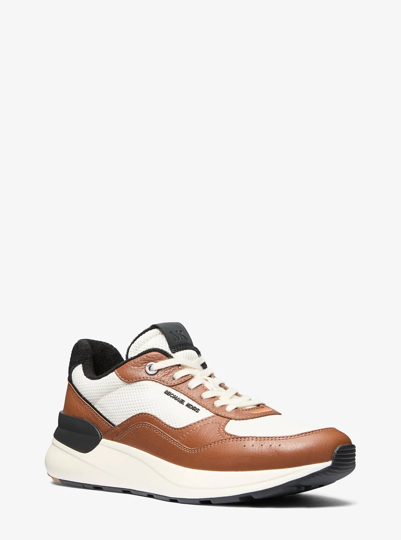 Trevor Leather and Stretch Knit Trainer