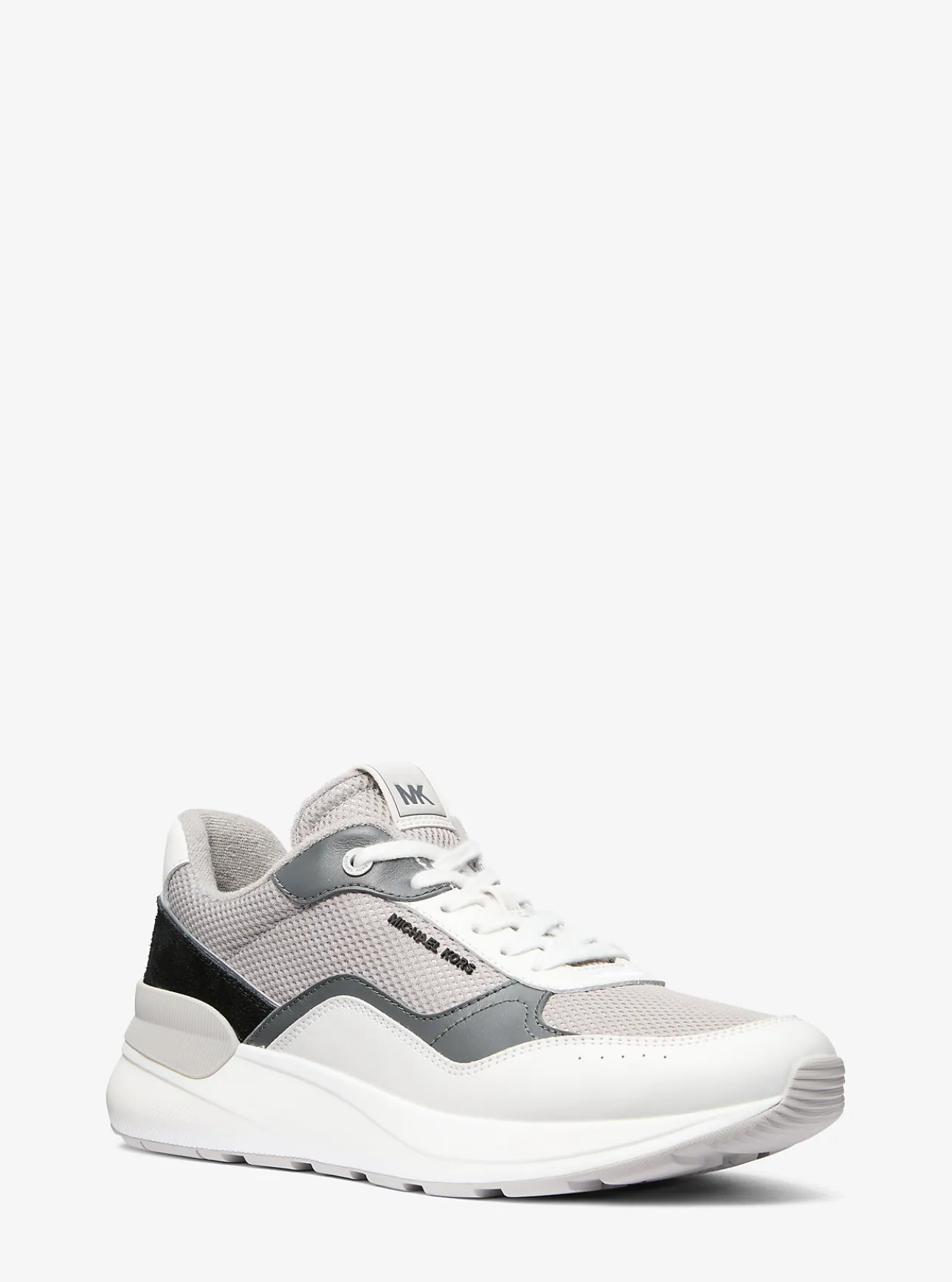 Trevor Leather and Stretch Knit Trainer