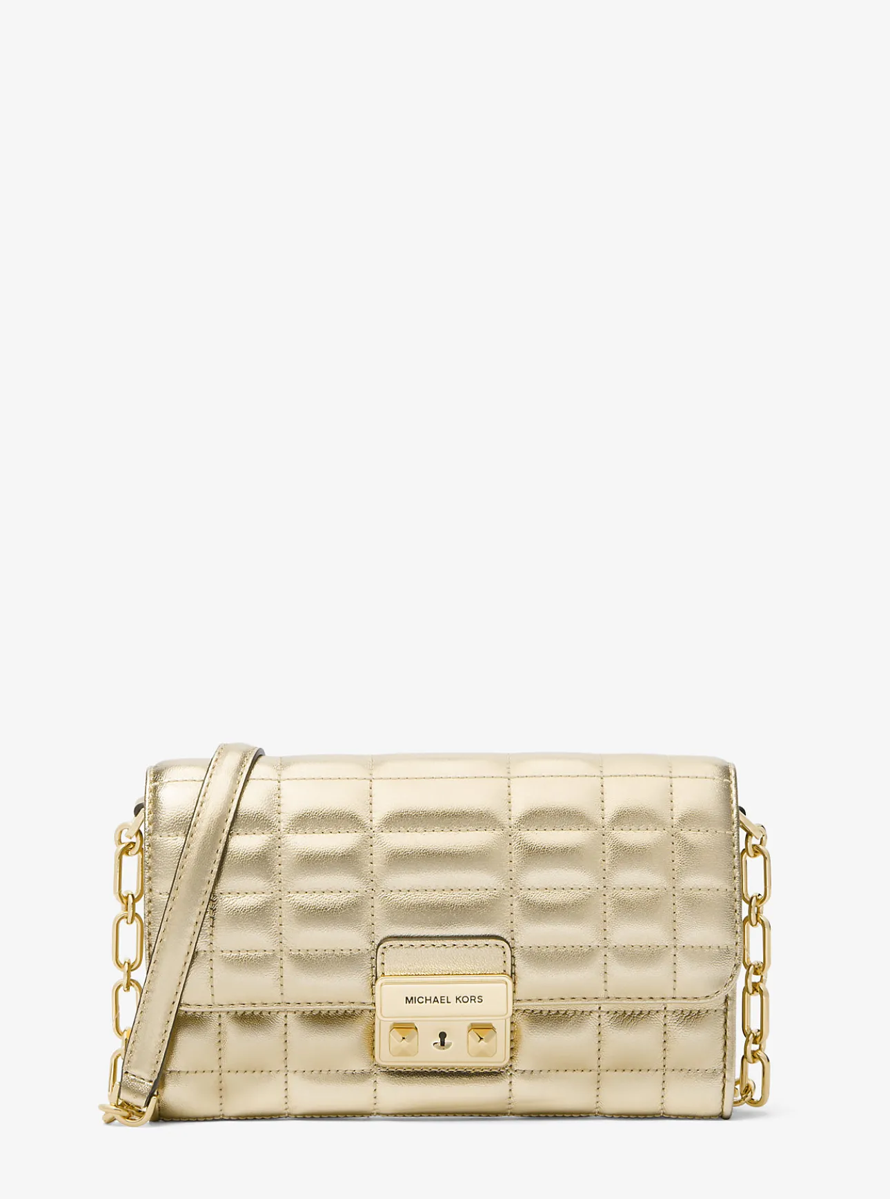 Tribeca Large Metallic Leather Convertible Crossbody Bag