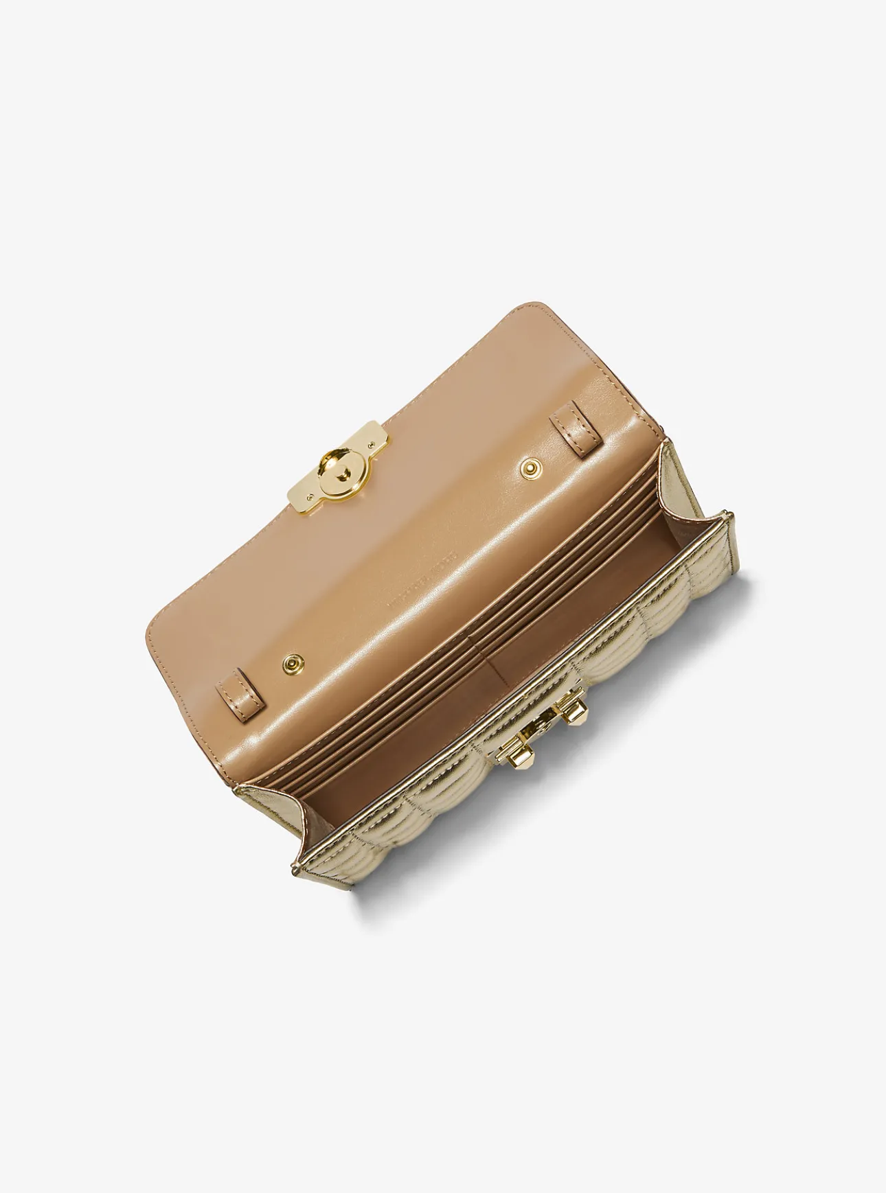 Tribeca Large Metallic Leather Convertible Crossbody Bag