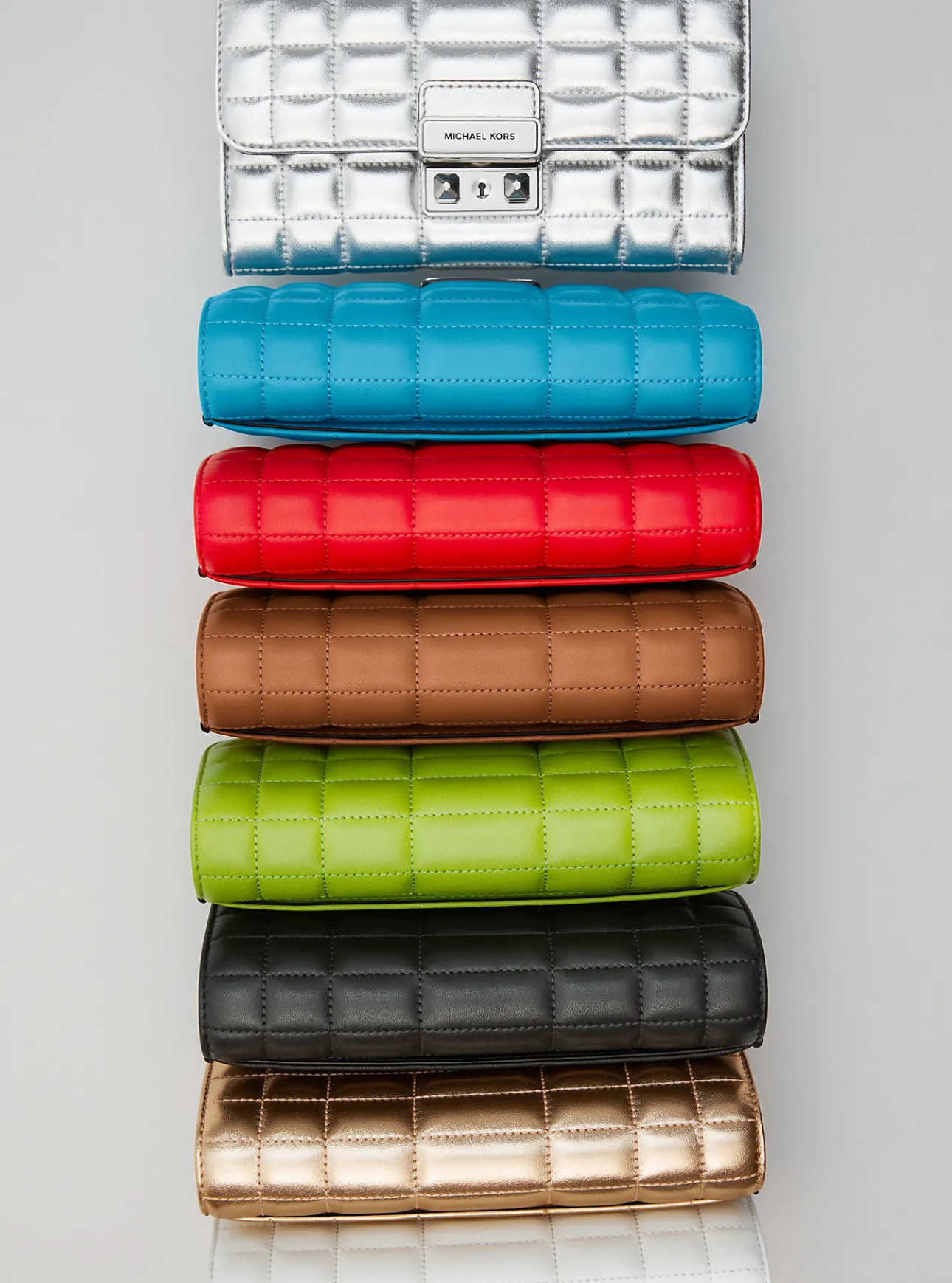 Tribeca Large Metallic Leather Convertible Crossbody Bag