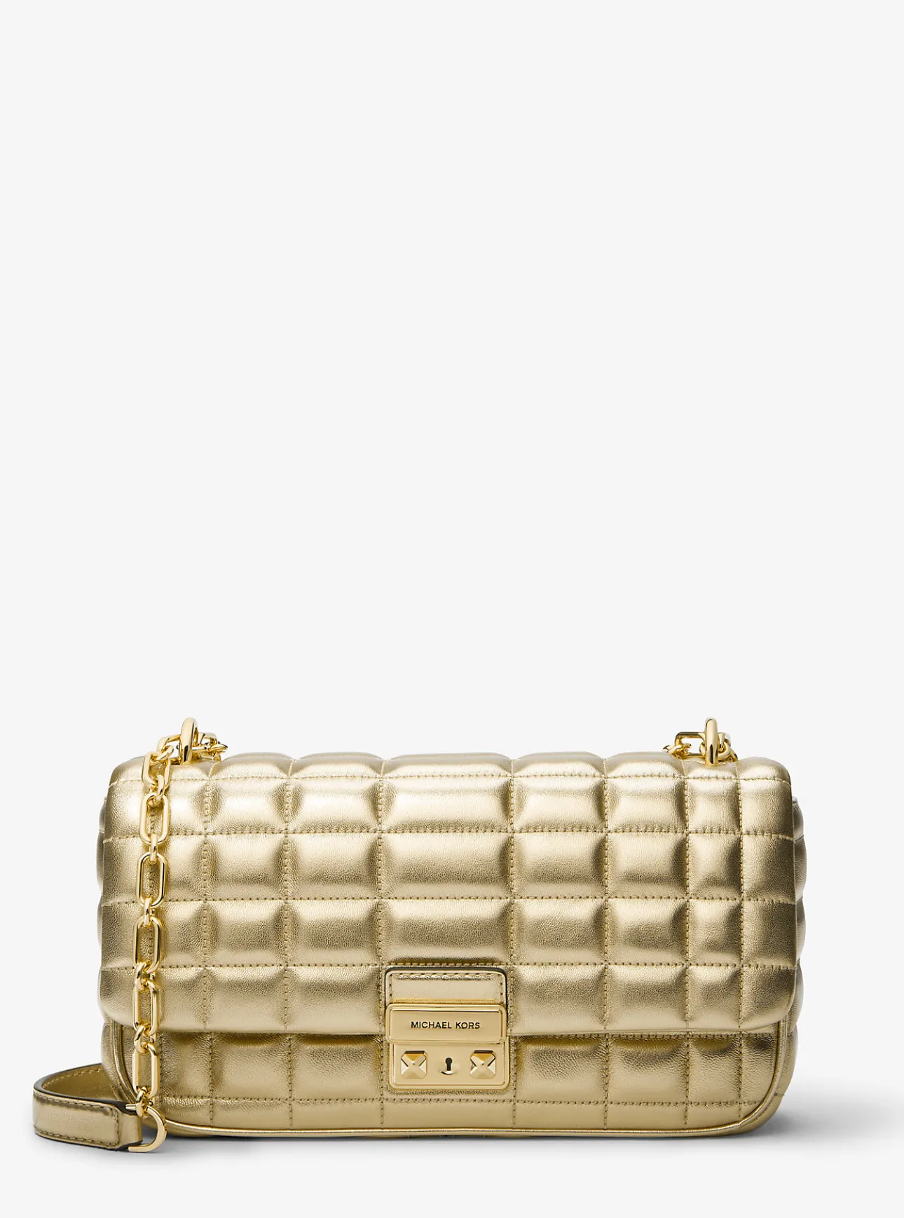 Tribeca Large Metallic Quilted Leather Shoulder Bag