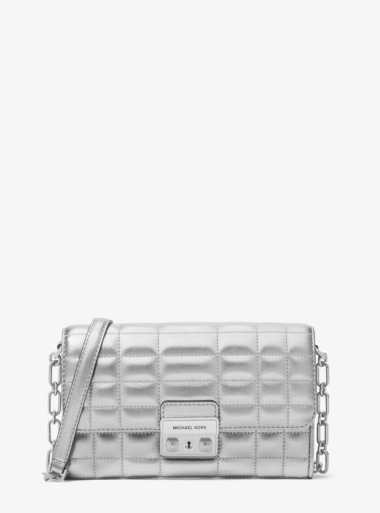 Tribeca Large Metallic Leather Convertible Crossbody Bag