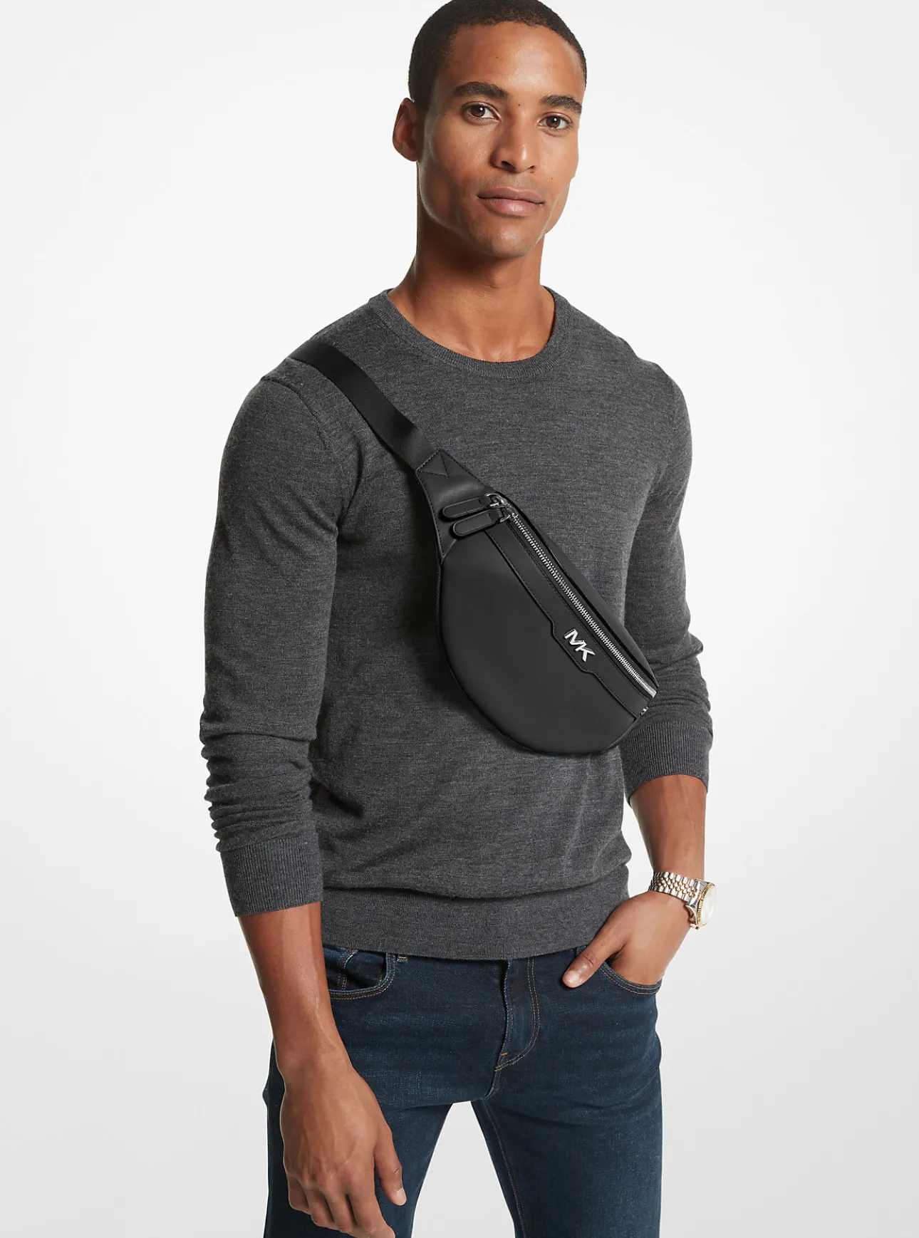 Varick Small Leather Belt Bag