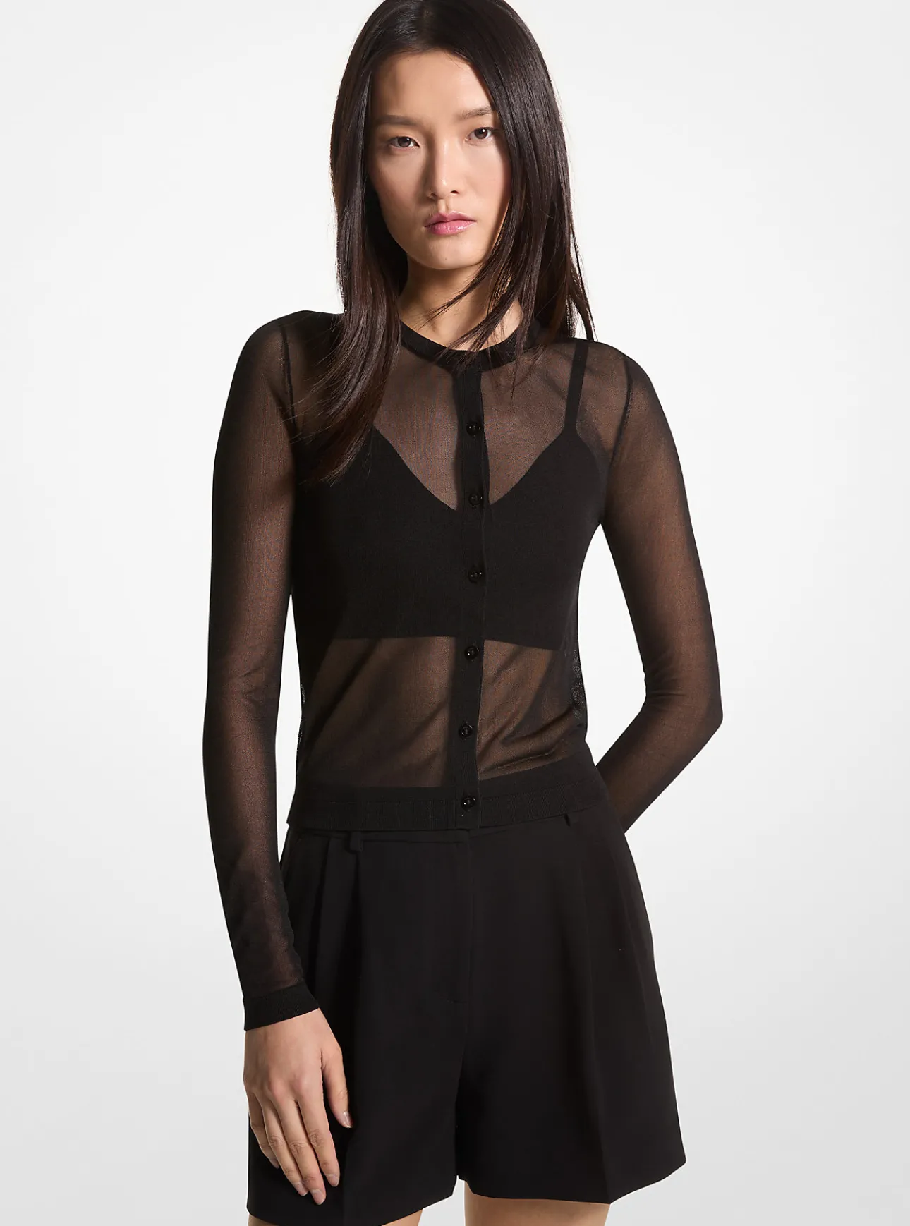 Viscose Blend Cropped Cardigan and Bra Top