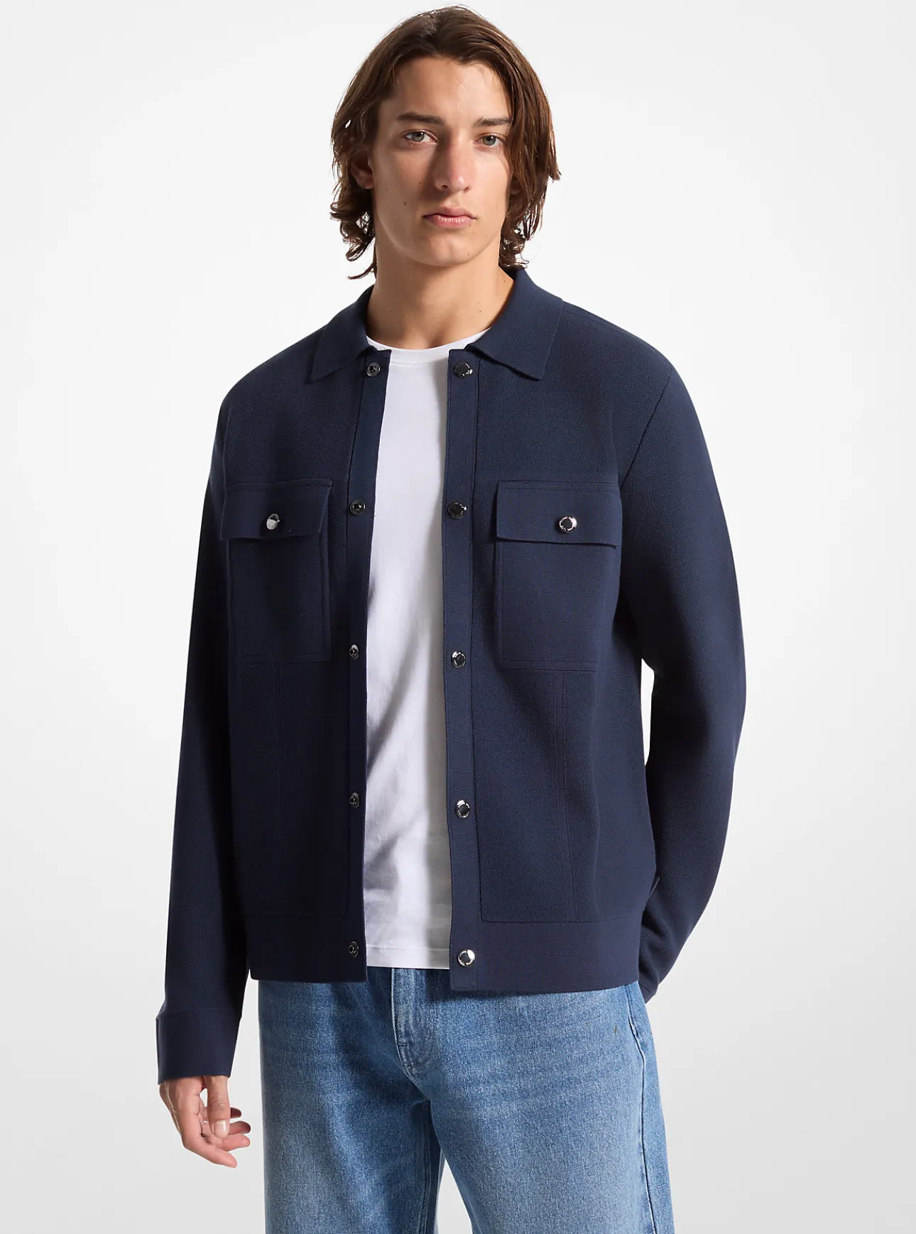 Viscose Blend Snap Jacket