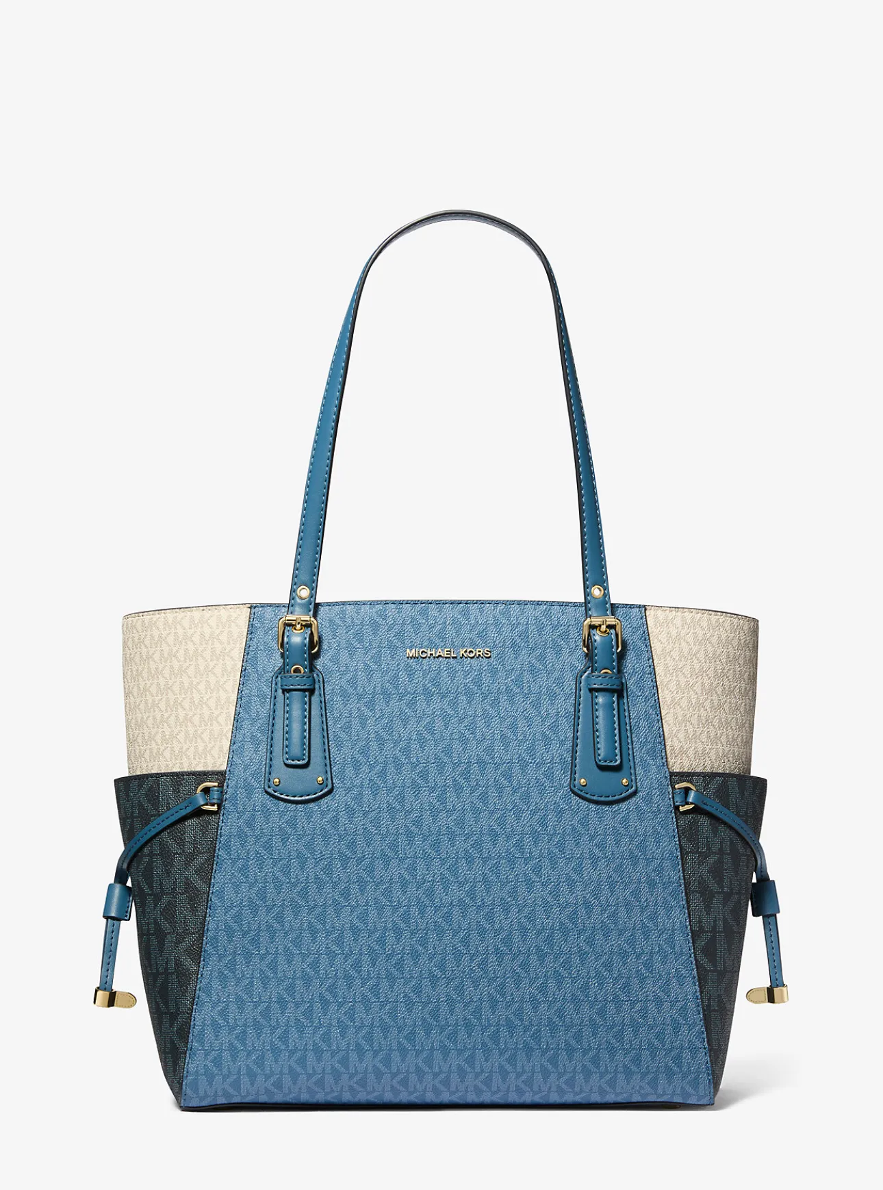 Voyager Small Color-Block Logo Tote Bag