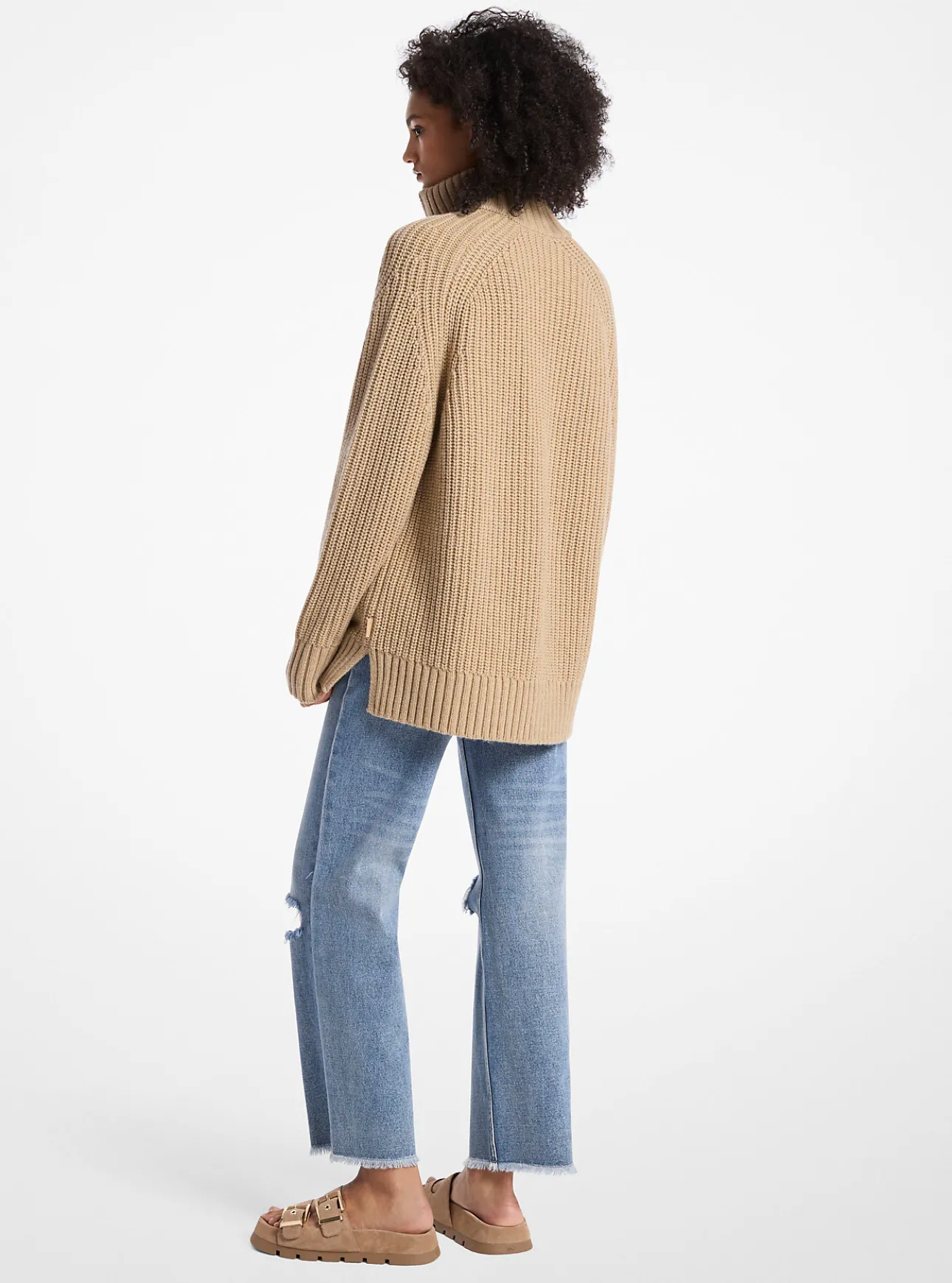 Wool and Cashmere Blend Half-Zip Sweater
