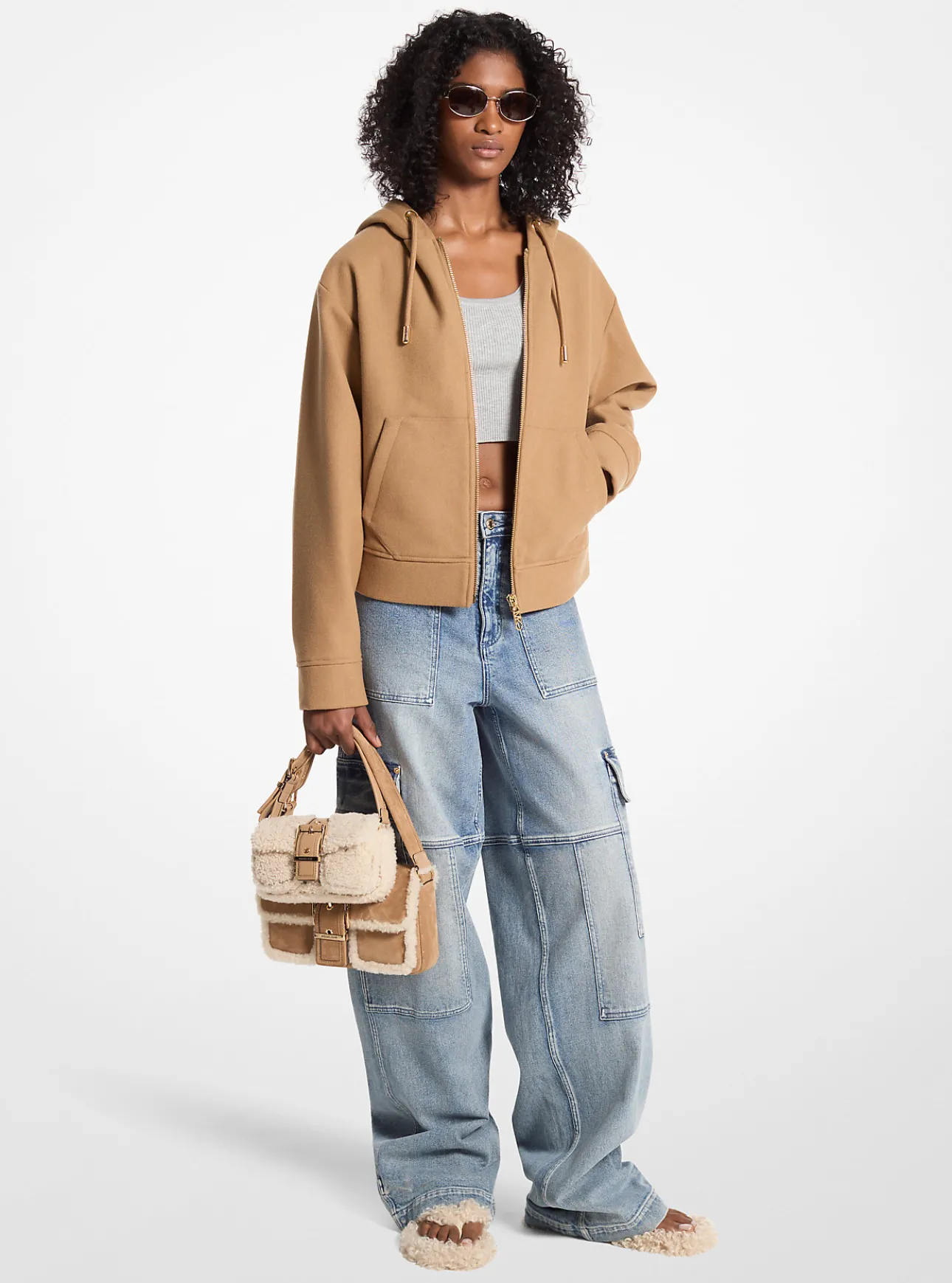 Wool Blend Zip-Up Hoodie