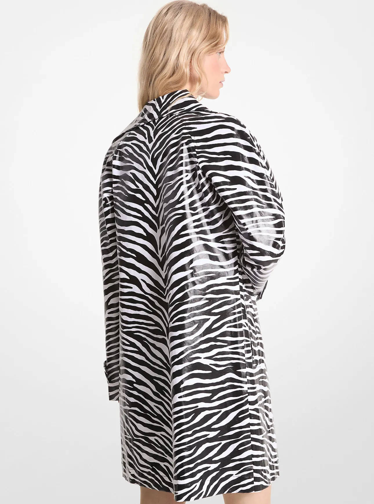 Zebra Print Cotton Twill Balmacaan