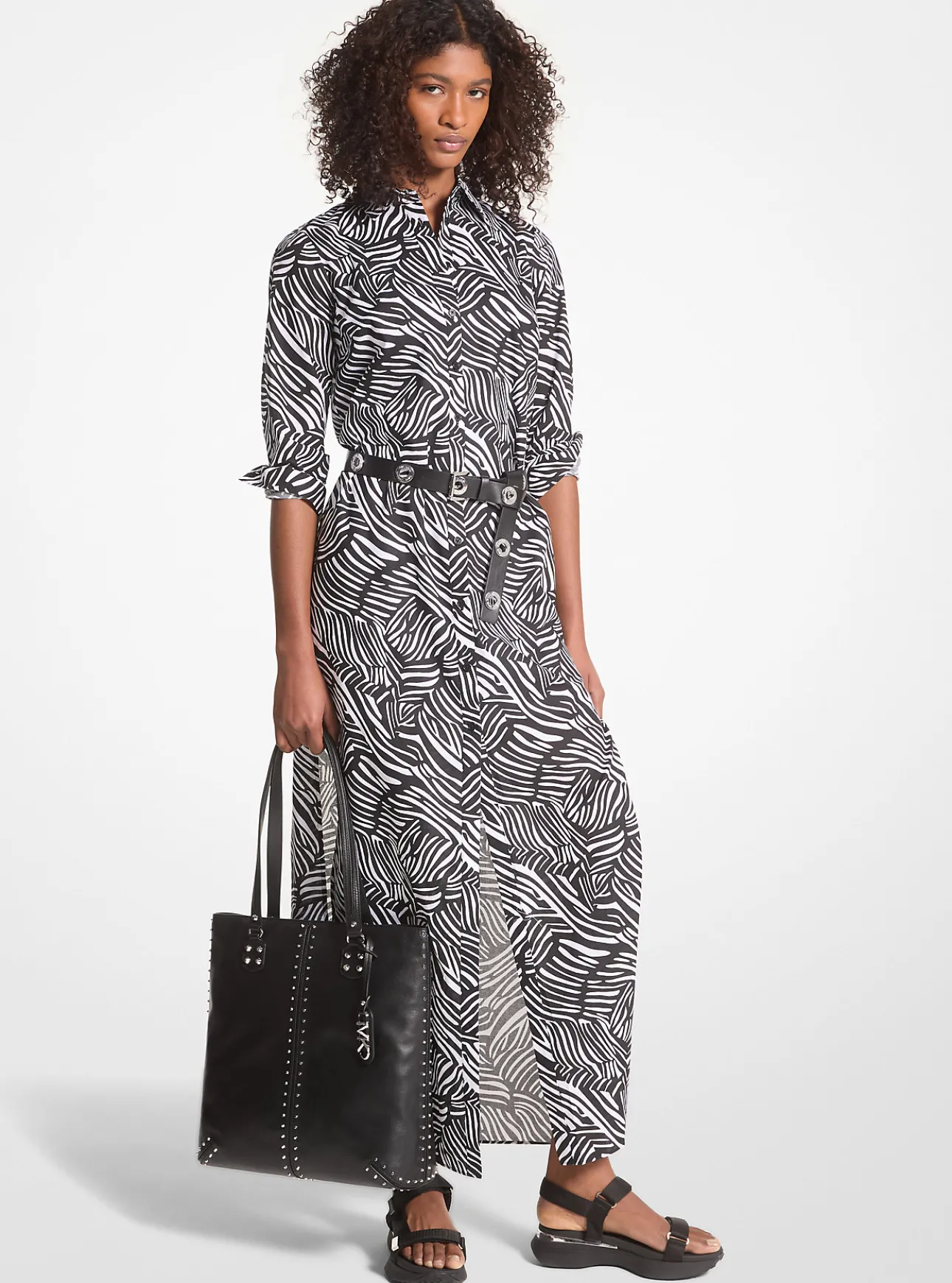 Zebra Print Organic Cotton Lawn Shirtdress
