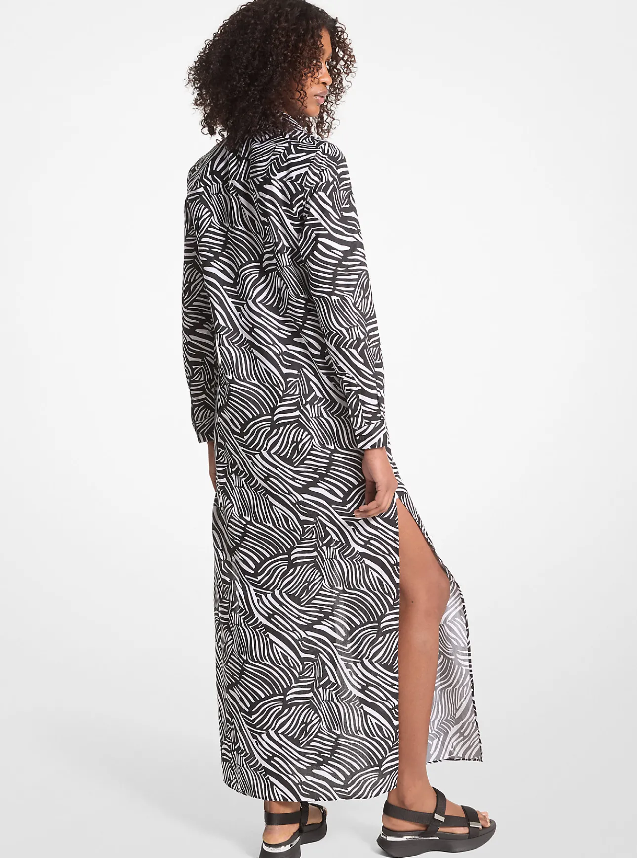 Zebra Print Organic Cotton Lawn Shirtdress