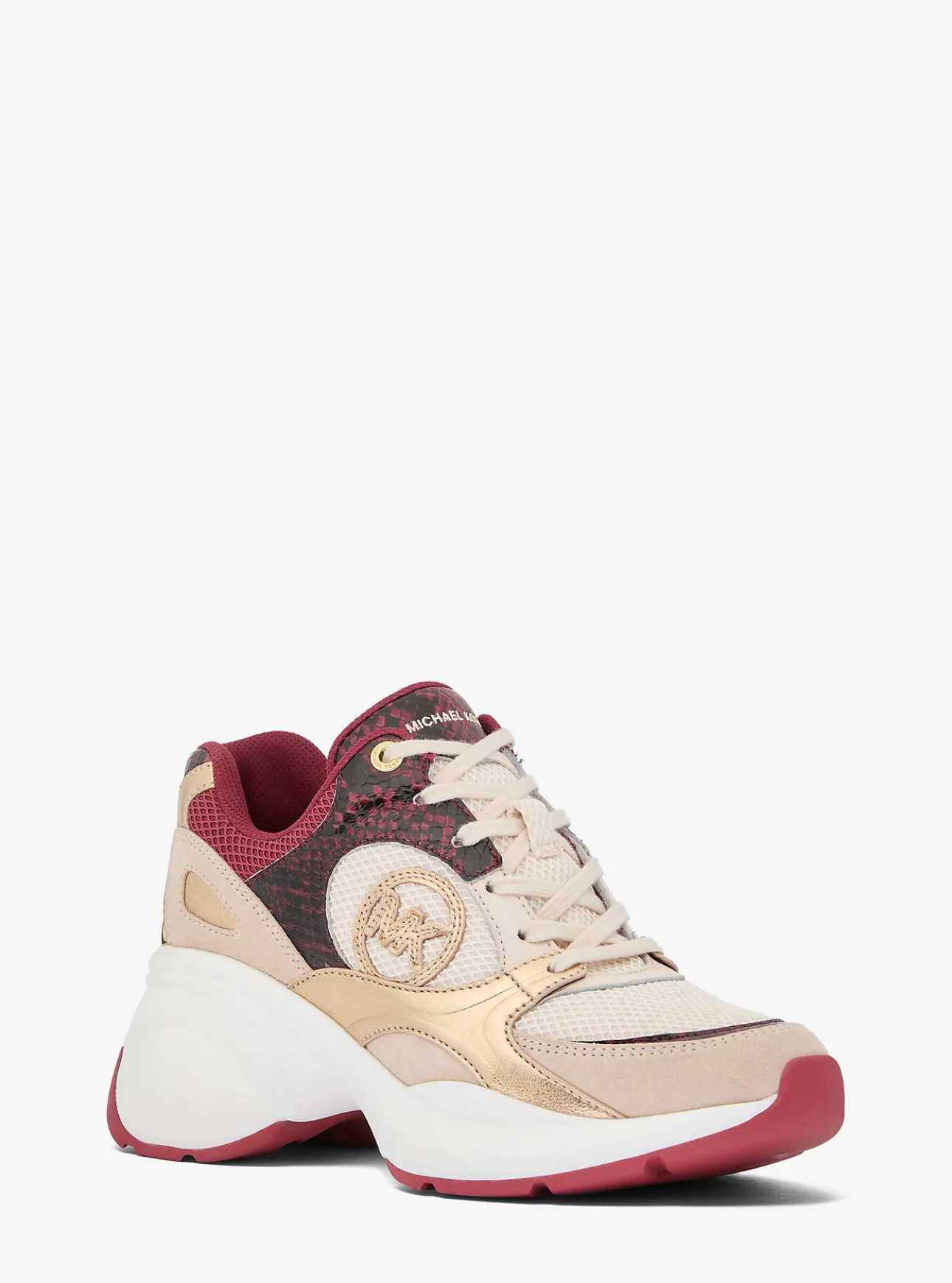 Zuma Snake Embossed Leather and Mesh Trainer