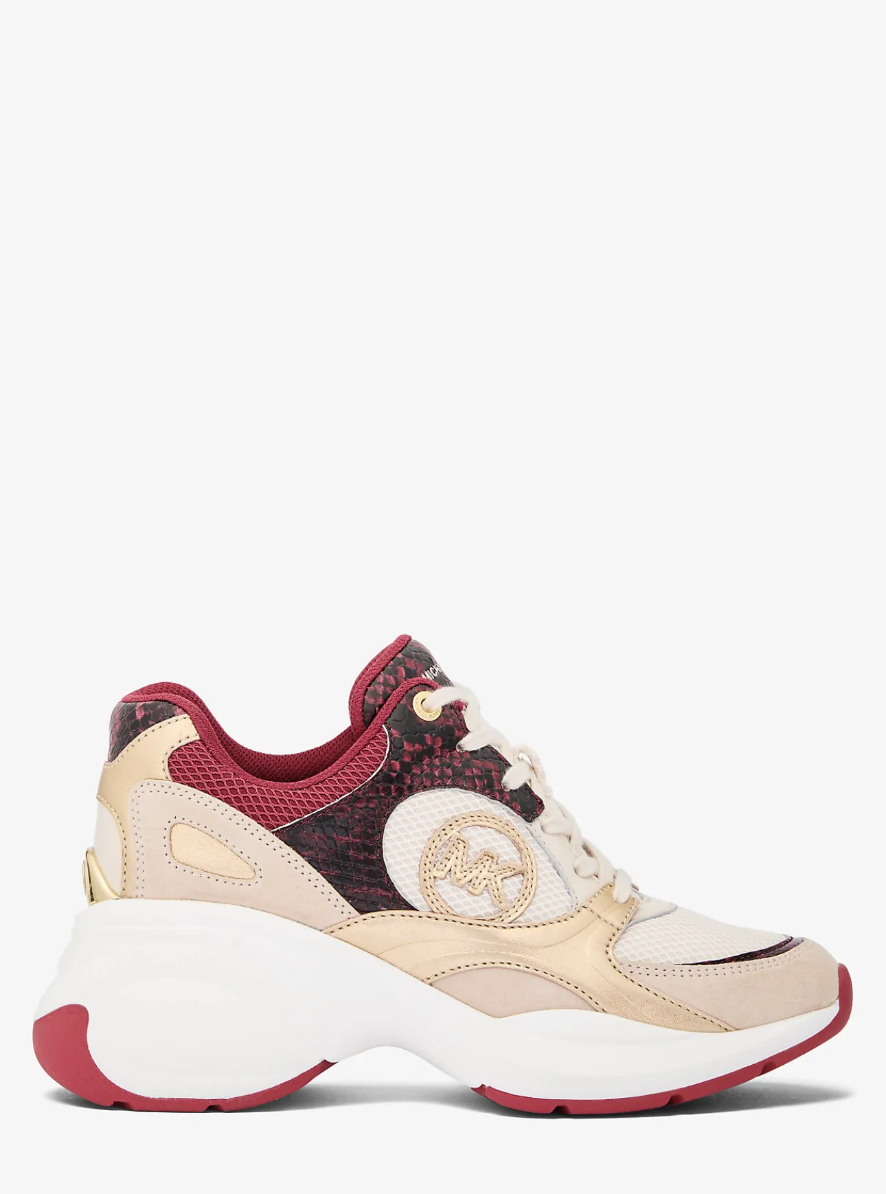 Zuma Snake Embossed Leather and Mesh Trainer